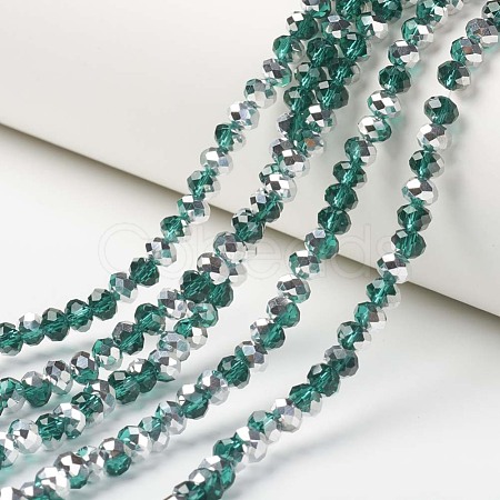 Electroplate Transparent Glass Beads Strands EGLA-A034-T6mm-M15-1