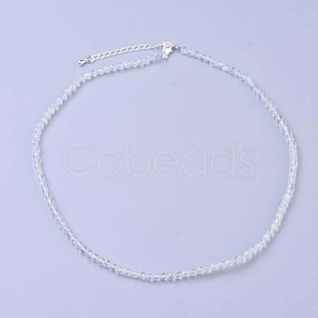 Natural White Topaz Beaded Necklaces NJEW-K114-A-A09-1