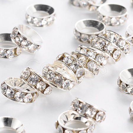 Brass Rhinestone Spacer Beads RB-A020-10mm-01S-1