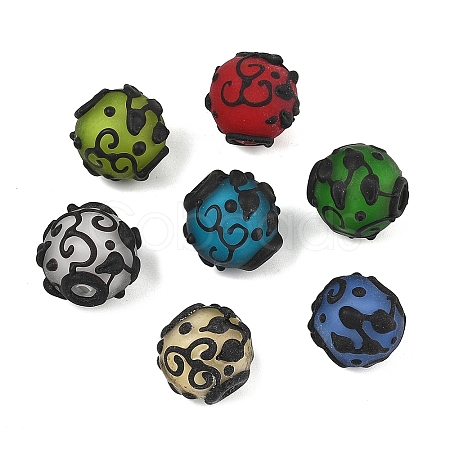 7Pcs 7 Colors Handmade Lampwork Beads LAMP-YW0004-34-1