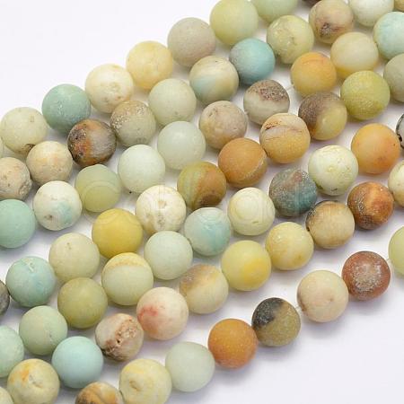 Natural Flower Amazonite Beads Strands G-G697-F05-10mm-1