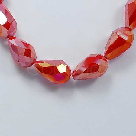 Electroplate Glass Beads Strands EGLA-R007-11x8mm-2-1