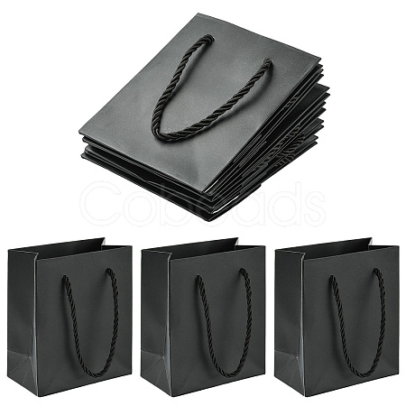 6Pcs Rectangle Paper Gift Storage Bags with Ribbon Handles ABAG-TA0001-65A-1
