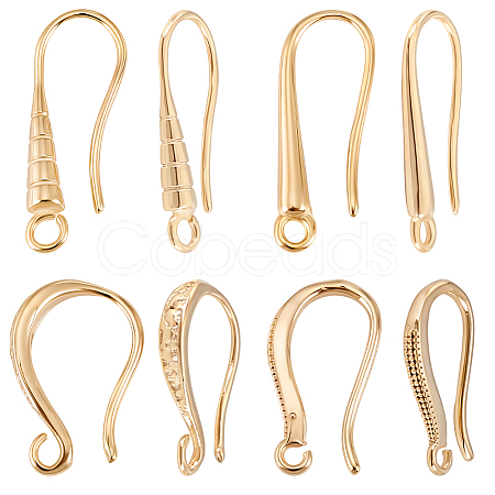 40Pcs 4 Styles Brass Earring Hooks KK-BBC0024-39-1