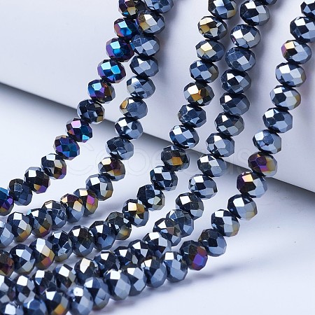 Electroplate Glass Beads Strands EGLA-A034-P8mm-B01-1
