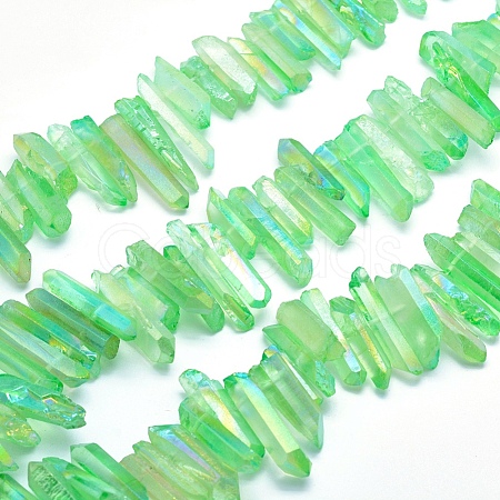 Electroplated Natural Quartz Crystal Beads Strands G-P368-05D-1