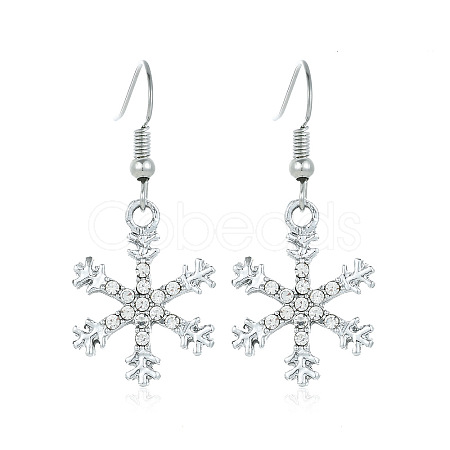Snowflake Alloy Dangle Earrings FS-WGD9918-21-1