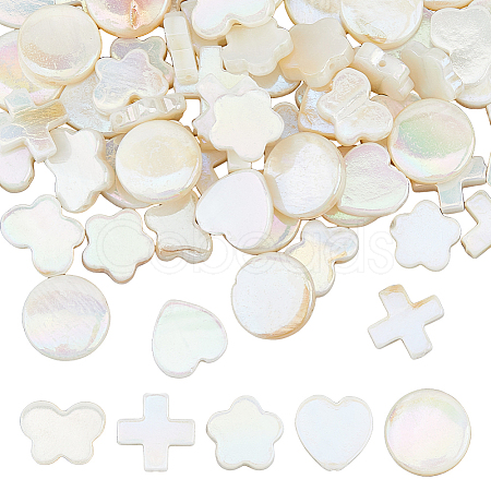 70Pcs 5 Styles Natural White Shell Beads Sets BSHE-FH0001-03-1