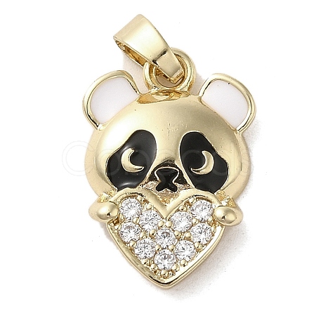 Brass Micro Pave Clear Cubic Zirconia Pendants KK-M275-13G-1