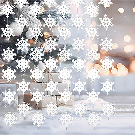 6Pcs Paper Snowflake Hanging Banners DIY-ME0001-95-1