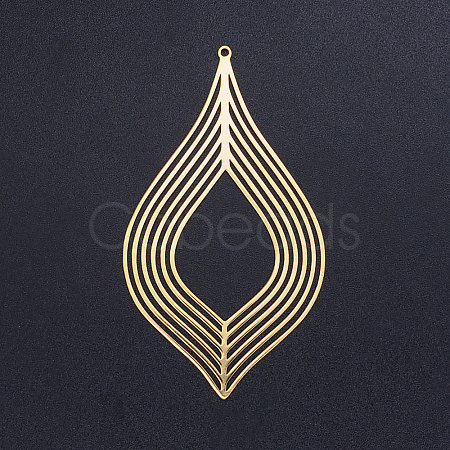 201 Stainless Steel Big Pendants STAS-S105-JN407-1