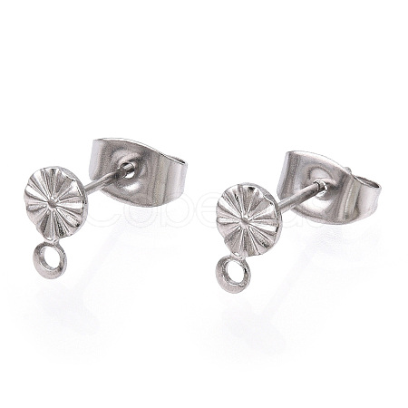 Non-Tarnish 304 Stainless Steel Stud Earring Findings STAS-E192-01P-02-1