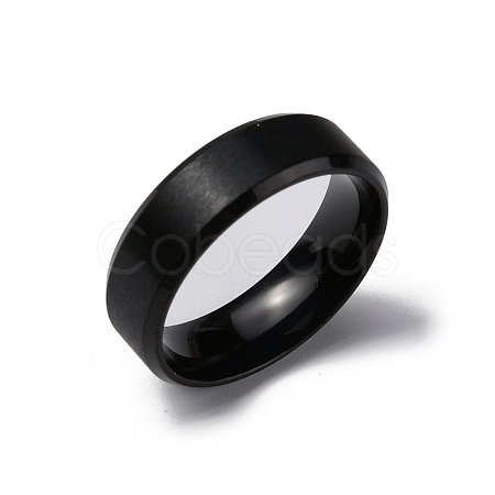 PVD Vacuum Plating Matte Style 304 Stainless Steel Wide Band Finger Rings for Women Men RJEW-WH0009-14B-EB-1