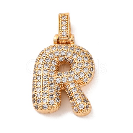 Brass Micro Pave Cubic Zirconia Pendants KK-C076-29R-G01-1