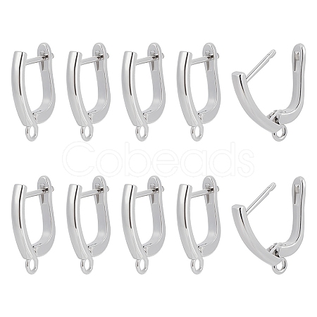 Brass Hoop Earring Findings with Latch Back Closure ZIRC-F052-29P-1