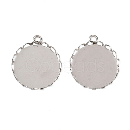 304 Stainless Steel Pendant Cabochon Settings STAS-NH0003-02P-02-1