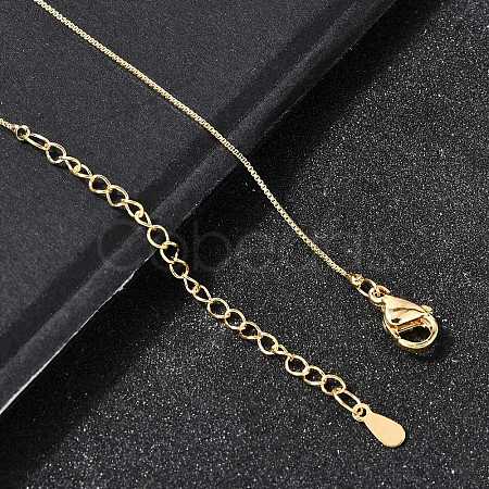 0.6MM Brass Box Chain Necklaces NJEW-G341-01G-1