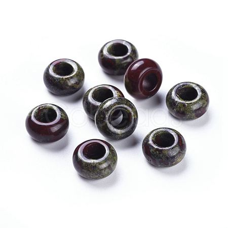 Natural Dragon Bloodstone European Beads G-K290-07-1