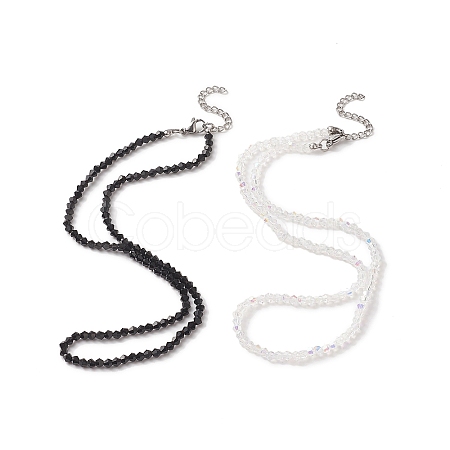 Black & White Couple Choker Necklaces Set NJEW-JN04224-1