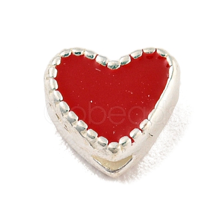 Heart Shape Silver 925 Sterling Silver Beads STER-A031-02D-1