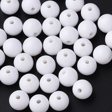 Opaque Acrylic Beads MACR-S370-C10mm-01-1