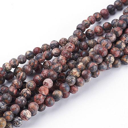 Natural Red Leopard Skin Jasper Beads Strands GSR6mmC066-1