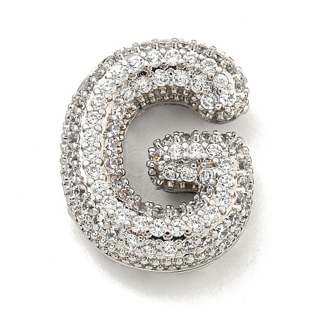 Platinum Plated Brass Micro Pave Cubic Zirconia Pendants KK-L073-001P-G-1
