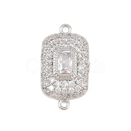 Brass Micro Pave Cubic Zirconia Connector Charms CU-CBAAB9C-01P-02-1