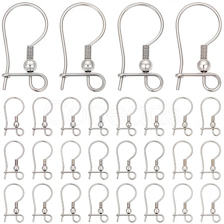100Pcs 316L Surgical Stainless Steel Hoop Earring Findings STAS-SC0008-52-1