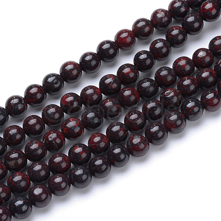Natural Bloodstone Beads Strands G-R412-06-12MM-1