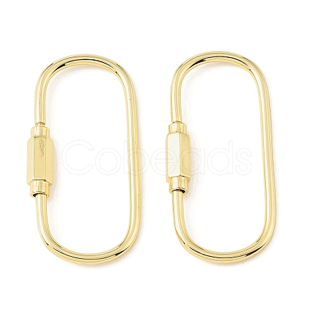 Oval Brass Screw Lock Carabiner Clasp Metal Carabiner Clip for Necklace DIY KK-CBA9CBD-05G-1