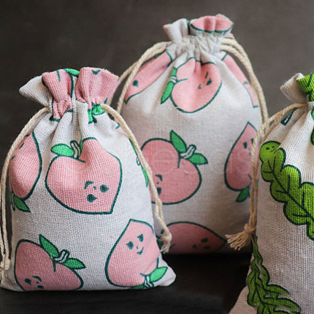 Rectangle Cotton & Linen Drawstring Pouches ABAG-TAC0010-01-1