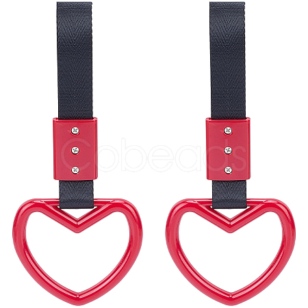 2Pcs ABS Plastic Heart Rear Bumper Warning Handle Ring HJEW-SP0001-49C-1