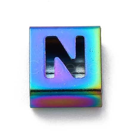 Ion Plating(IP) 304 Stainless Steel Square Slide Charms STAS-L132-19N-M-1
