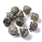 Natural Labradorite Pendants, Planet Charms, with Platinum Plated Alloy Snap on Bails, 19.5~21.5x18~18.5mm, Hole: 5.5x3.3mm