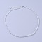 Natural White Topaz Beaded Necklaces, with Brass Lobster Claw Clasps, Faceted Round Beads, 15.75 inch~16.14 inch(40~41cm)x2mm