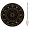 AHADEMAKER Dowsing Divination Supplies Kit, Including PVC Plastic Pendulum Board, 304 Stainless Steel Cable Chain Necklaces, Cone/Spike Natural Rose Quartz Stone Pendants, Constellation Pattern, Board: 200x4mm