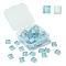 60Pcs Transparent Glass Cabochons, Square, Light Blue, 9.8x9.8x4mm