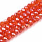 Electroplate Glass Beads Strands, AB Color Plated, Faceted, Rondelle, Orange Red, 2.3~2.7x2mm, Hole: 0.4mm, about 150~155pcs/strand, 12.60~12.99 inch(32~33cm)