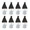 Polyester Tassel Big Pendant Decorations, with Platinum Iron Findings, Black, 55~63x18~25mm, Hole: 6mm, 6pcs/bag