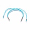 Nylon Cord Braided Bead Bracelets Making, with Brass Beads, Long-Lasting Plated, Real Platinum Plated, Sky Blue, 10-1/4 inch~11-5/8 inch(26~29.6cm)