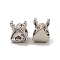 Alloy Rhinestone European Beads, Large Hole Beads, Antler, Antique Silver, 13x10x9mm, Hole: 4.5mm