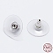 Anti-Tarnish Rhodium Plated 925 Sterling Silver Ear Nuts, with 925 Stamp, Platinum, 6.5x12mm, Hole: 0.8mm