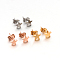 304 Stainless Steel Ear Studs, Hypoallergenic Earrings, Star, Mixed Color, 7x7x1.3mm, Pin: 0.8mm