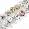 Millefiori Glass Beads Strands, Heart, Clear, 11.5~12x12x6.5~7mm, Hole: 0.8mm, about 50pcs/strand, 22.05''(56cm)