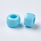 European Resin Large Hole Beads, Barrel, Sky Blue, 8x5~6mm, Hole: 4mm, about 2020pcs/500g