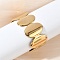 Oval 304 Stainless Steel Cuff Open Bangles, Ion Plating(IP), Golden, Inner Diameter: 2-3/8x1-3/4 inch(6.05x4.4cm)