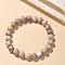 Natural Maifanite/Maifan Stone Bead Stretch Bracelets, Round, 2-1/8 inch~2-3/8 inch(5.5~6cm), Bead: 8mm