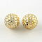 Transparent Resin Rhinestone Graduated Beads, with Acrylic Round Beads Inside, Wheat, 20mm, Hole: 2~2.5mm