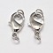 Brass Lobster Claw Clasps for Jewelry Necklace Bracelet Making, with Two Jump Rings, Cadmium Free & Lead Free, Platinum, 12x7x3mm, Hole: 3mm